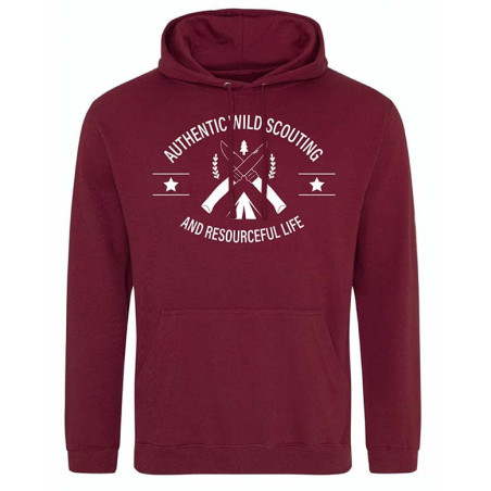 Sweat-shirt « AUTHENTIC WILD SCOUTING » Bordeaux