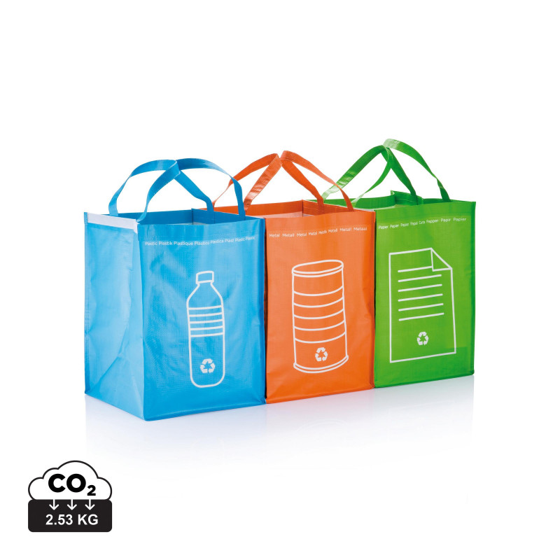 Triple sac poubelle personnalisable de tri