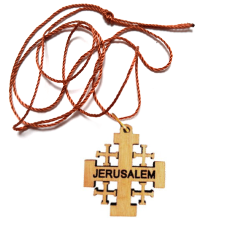 Croix avec inscription Jérusalem en olivier -