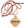 Croix avec inscription Jérusalem en olivier -