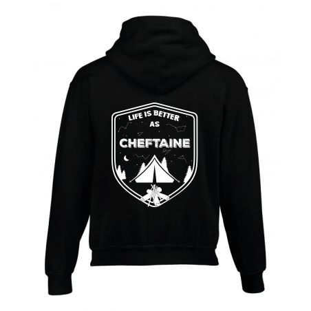 Sweat-shirt « Life is better as Cheftaine » noir