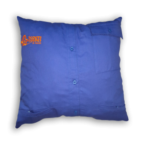 Coussin Upcyclé - coloris bleu