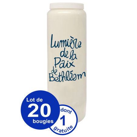 Bougie Neuvaine "Lumière de la Paix de Bethléem" - Lot de 20