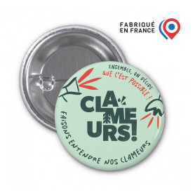 Badge rond fond vert pastel...